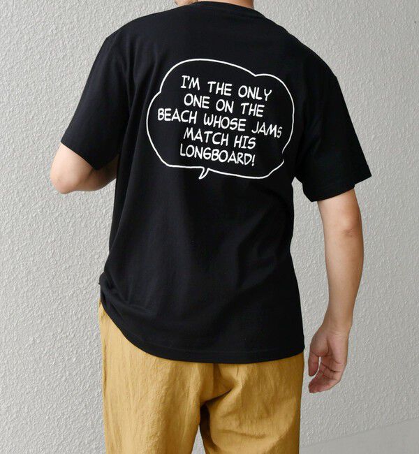 SHIPS any「The Cotton Exchange: メッセージ プリント デザイン Tシャツ◇」|Tシャツ・カットソー|ブラック