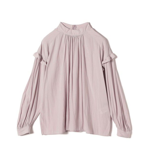 SHIPS for women「〈手洗い可能〉パウダリー 割繊 スタンドカラー ブラウス」|シャツ・ブラウス|