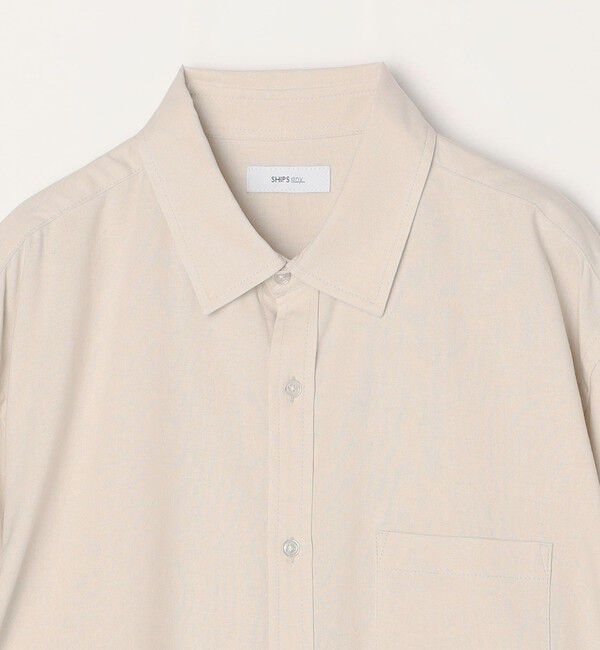 SHIPS any「【WEB限定】SHIPS any:〈洗濯機可能〉リネン / レーヨン レギュラーカラー 7分袖 シャツ◇」|シャツ・ブラウス|