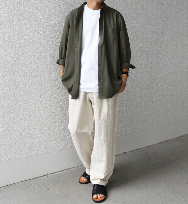 SHIPS any「【WEB限定】SHIPS any:〈洗濯機可能〉リネン / レーヨン レギュラーカラー 7分袖 シャツ◇」|シャツ・ブラウス|