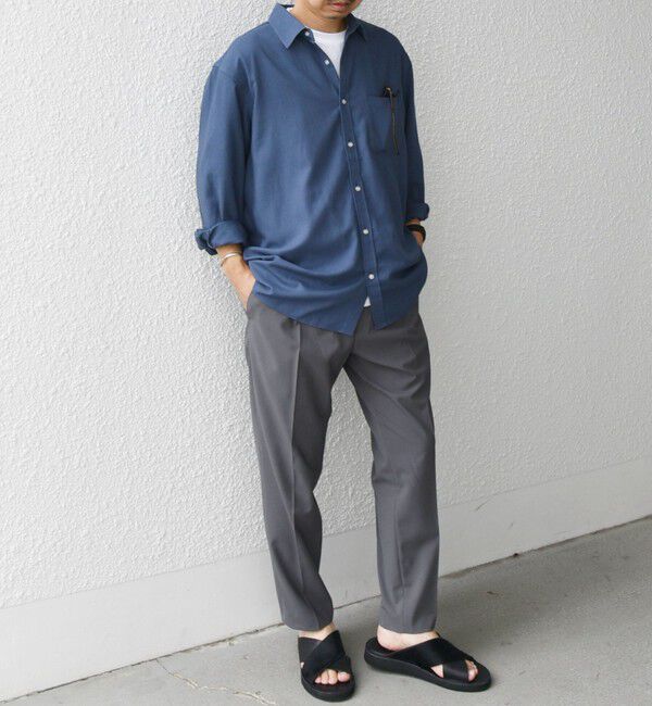 SHIPS any「【WEB限定】SHIPS any:〈洗濯機可能〉リネン / レーヨン レギュラーカラー 7分袖 シャツ◇」|シャツ・ブラウス|