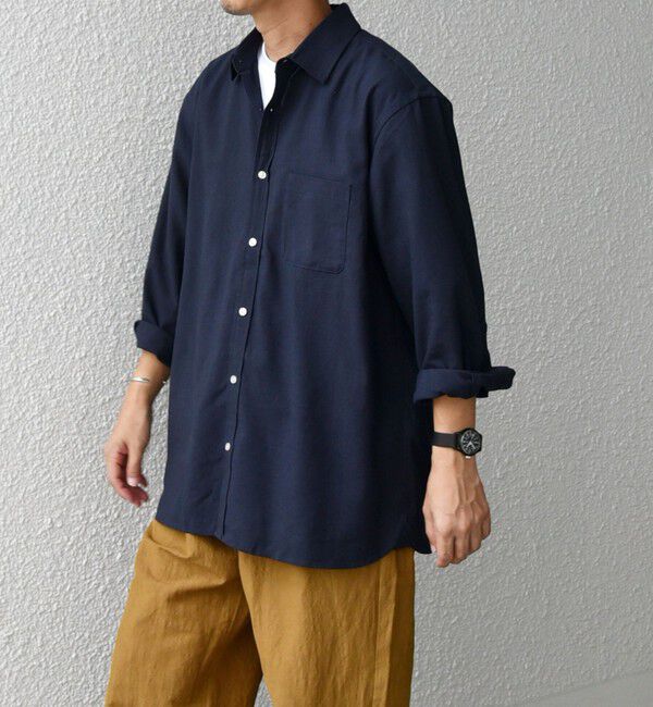 SHIPS any「【WEB限定】SHIPS any:〈洗濯機可能〉リネン / レーヨン レギュラーカラー 7分袖 シャツ◇」|シャツ・ブラウス|