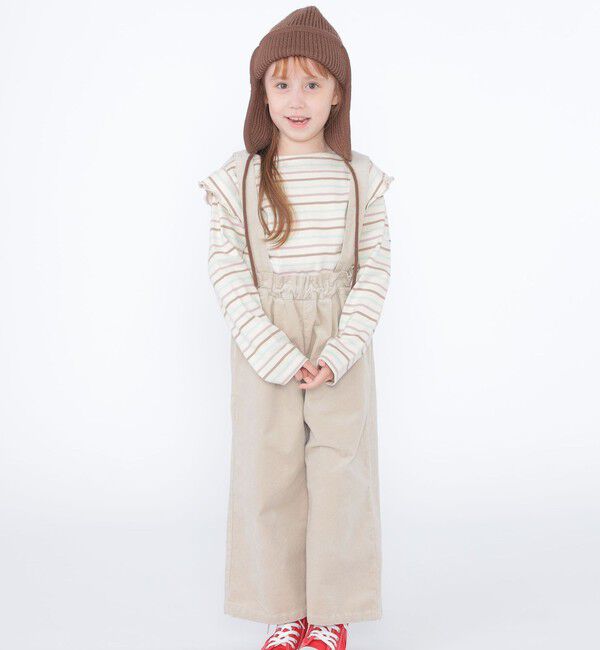 SHIPS KIDS「SHIPS KIDS:100～130cm / コーデュロイ ストラップ ワイド パンツ」|その他|アイボリー
