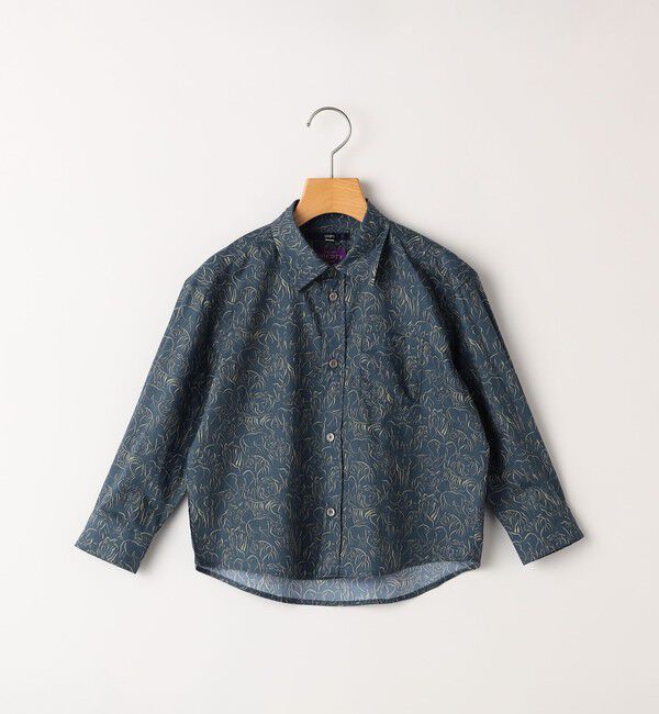 SHIPS KIDS「SHIPS KIDS:100～130cm / リバティ プリント 長袖 シャツ」|シャツ・ブラウス|ネイビー