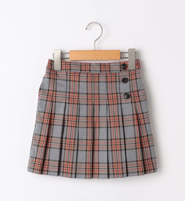 SHIPS KIDS「SHIPS KIDS:80～90cm / チェック プリーツ スカート」|スカート|レッド系