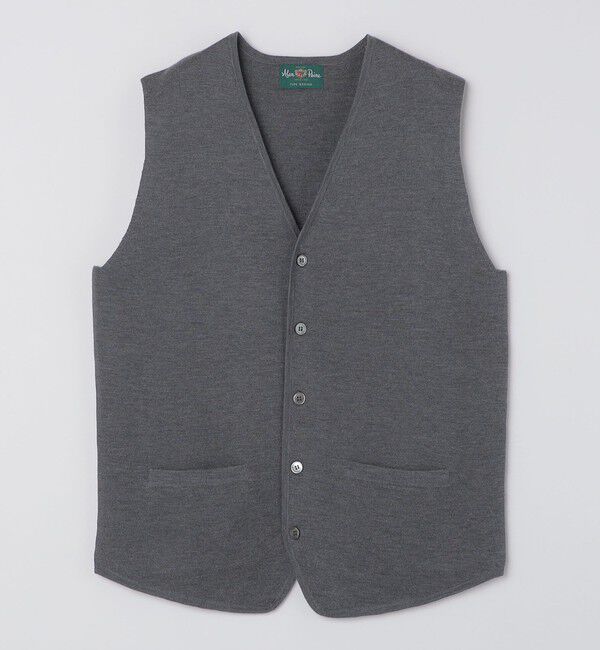 SHIPS「ALANPAINE: 14ゲージ メリノウール ベスト」|ベスト・ジレ|チャコールグレー