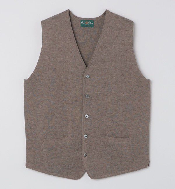 SHIPS「ALANPAINE: 14ゲージ メリノウール ベスト」|ベスト・ジレ|ベージュ系
