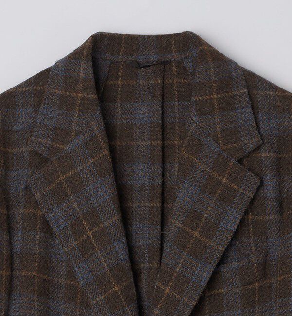 SHIPS「【 SHIPS別注】Errico Formicola:ウール ブラウン&times;ブルー チェック ジャケット」|テーラードジャケット|