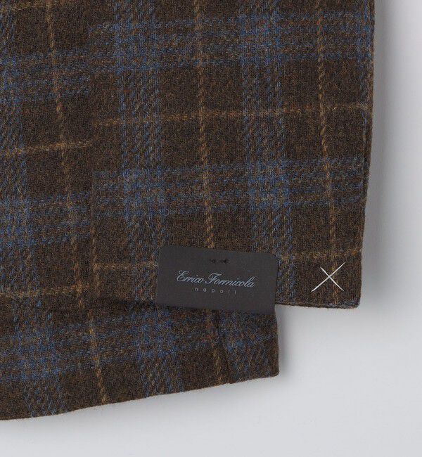 SHIPS「【 SHIPS別注】Errico Formicola:ウール ブラウン&times;ブルー チェック ジャケット」|テーラードジャケット|