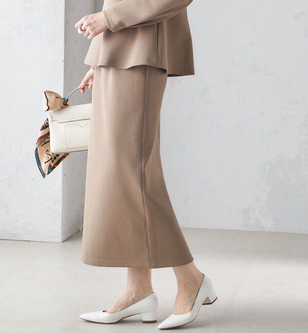 SHIPS for women「〈手洗い可能〉ストレッチ ダンボール タイト スカート（セットアップ対応）」|スカート|ブラウン