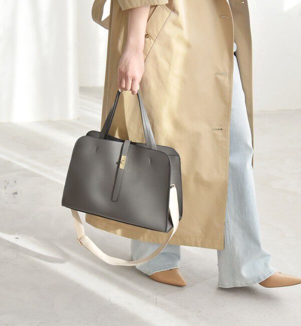 quaranciel「quaranciel: フロントデザイン ボストン トートバッグ（A4対応）」|ボストンバッグ|