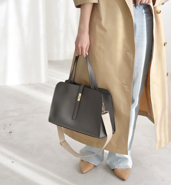 quaranciel「quaranciel: フロントデザイン ボストン トートバッグ（A4対応）」|ボストンバッグ|