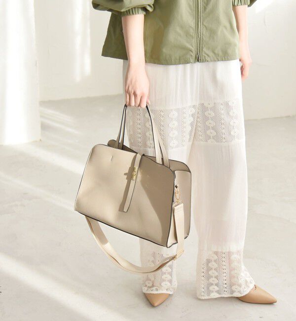 quaranciel「quaranciel: フロントデザイン ボストン トートバッグ（A4対応）」|ボストンバッグ|