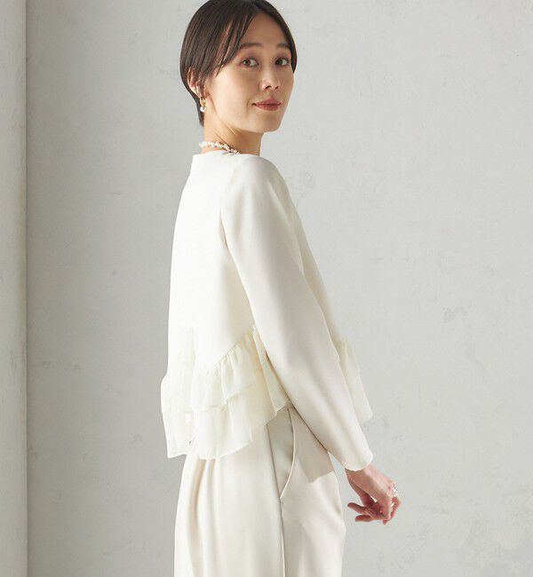 SHIPS for women「kaene:〈洗濯機可能〉フリル ペプラム ロング スリーブ ブラウス（セレモニー対応可）」|シャツ・ブラウス|