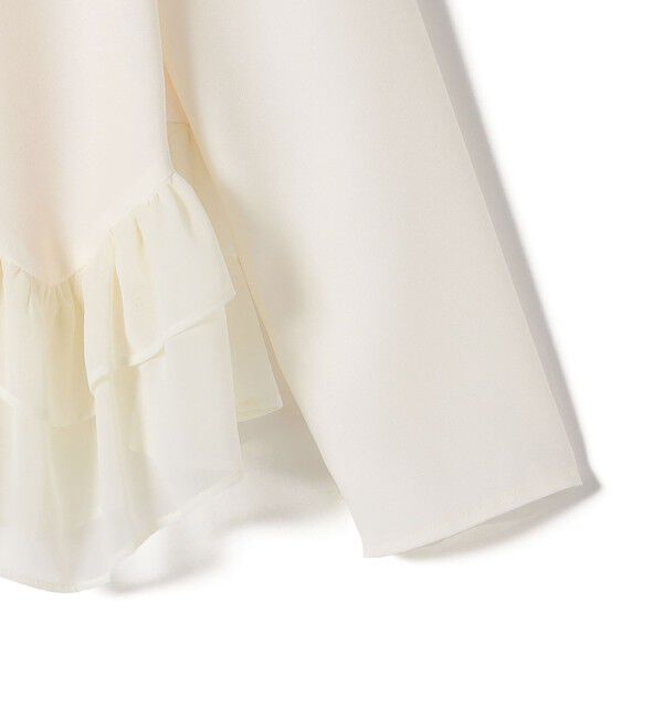 SHIPS for women「kaene:〈洗濯機可能〉フリル ペプラム ロング スリーブ ブラウス（セレモニー対応可）」|シャツ・ブラウス|