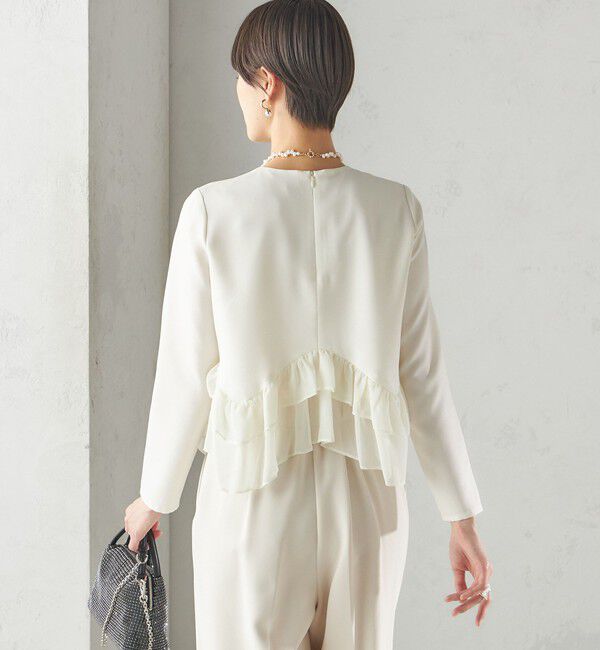 SHIPS for women「kaene:〈洗濯機可能〉フリル ペプラム ロング スリーブ ブラウス（セレモニー対応可）」|シャツ・ブラウス|