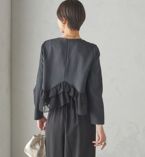 SHIPS for women「kaene:〈洗濯機可能〉フリル ペプラム ロング スリーブ ブラウス（セレモニー対応可）」|シャツ・ブラウス|