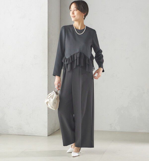 SHIPS for women「kaene:〈洗濯機可能〉フリル ペプラム ロング スリーブ ブラウス（セレモニー対応可）」|シャツ・ブラウス|