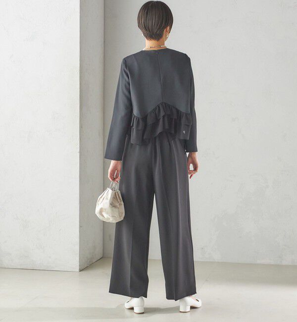 SHIPS for women「kaene:〈洗濯機可能〉フリル ペプラム ロング スリーブ ブラウス（セレモニー対応可）」|シャツ・ブラウス|