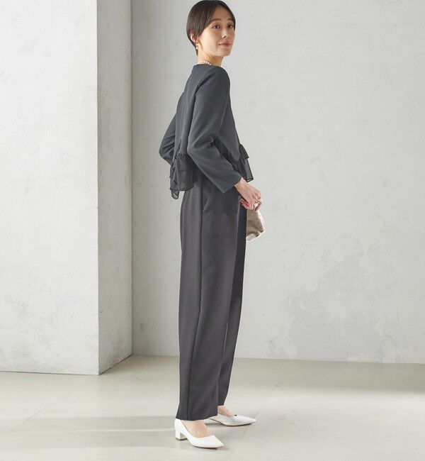 SHIPS for women「kaene:〈洗濯機可能〉フリル ペプラム ロング スリーブ ブラウス（セレモニー対応可）」|シャツ・ブラウス|