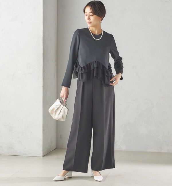 SHIPS for women「kaene:〈洗濯機可能〉フリル ペプラム ロング スリーブ ブラウス（セレモニー対応可）」|シャツ・ブラウス|