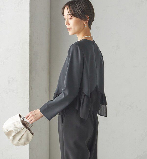 SHIPS for women「kaene:〈洗濯機可能〉フリル ペプラム ロング スリーブ ブラウス（セレモニー対応可）」|シャツ・ブラウス|