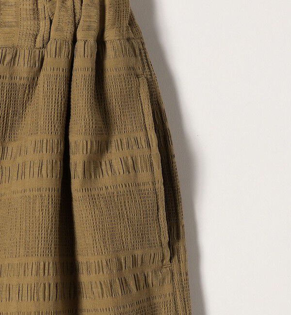 quaranciel「quaranciel:〈洗濯機可能〉シャーリング ボーダー Iライン スカート」|タイト|