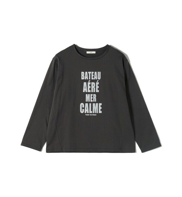 SHIPS for women「〈洗濯機可能〉プラチナヴェール 長袖 ロゴ TEE」|Tシャツ・カットソー|