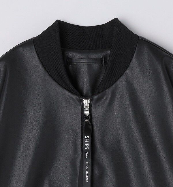 SHIPS Colors 「SHIPS Colors:合成皮革 ボマー ジャケット◇」|ブルゾン・スタジャン|