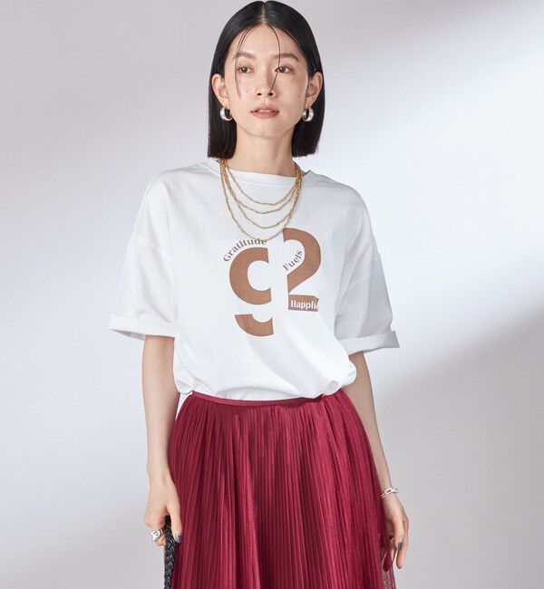 SHIPS for women「【SHIPS別注】81BRANCA:ロゴ 5分袖 TEE」|Tシャツ・カットソー|
