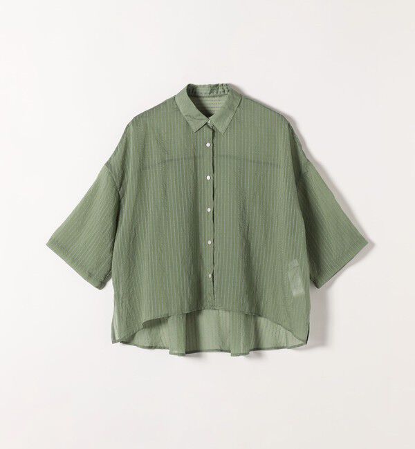 quaranciel「quaranciel:〈手洗い可能〉シアー ストライプ ボーダー ビッグ シャツ」|シャツ・ブラウス|