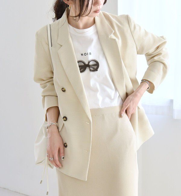 quaranciel「quaranciel:〈手洗い可能〉メッシュ ダブルブレスト テーラード ジャケット」|テーラードジャケット|