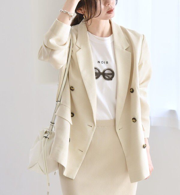 quaranciel「quaranciel:〈手洗い可能〉メッシュ ダブルブレスト テーラード ジャケット」|テーラードジャケット|