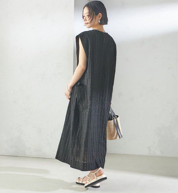 SHIPS for women「【SHIPS別注】assiette:〈手洗い可能〉刺繍 サック ワンピース」|ワンピース|