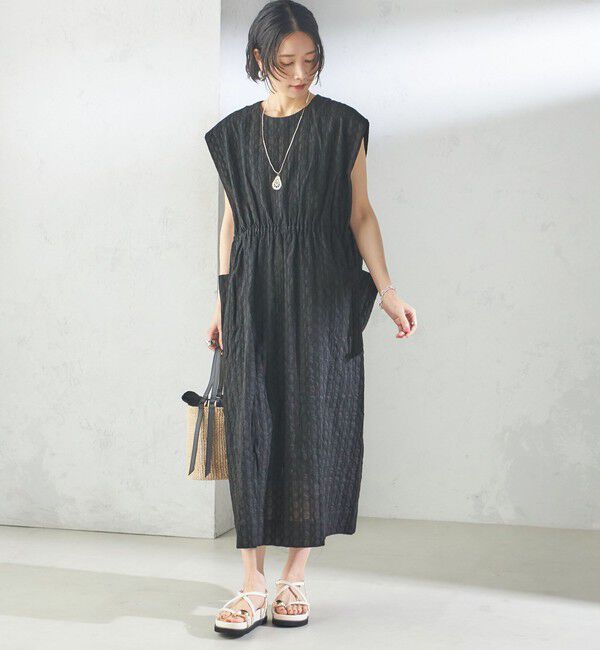 SHIPS for women「【SHIPS別注】assiette:〈手洗い可能〉刺繍 サック ワンピース」|ワンピース|