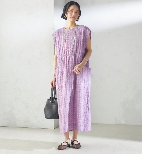 SHIPS for women「【SHIPS別注】assiette:〈手洗い可能〉刺繍 サック ワンピース」|ワンピース|