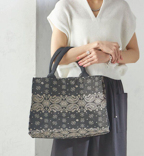 SHIPS for women「【SHIPS別注】BINDU:ジャカード バンダナ 横型 トート バッグ」|トートバッグ|