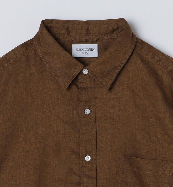 SHIPS「SHIPS: フレックスリネン レギュラーカラー  ロングスリーブ シャツ」|シャツ・ブラウス|