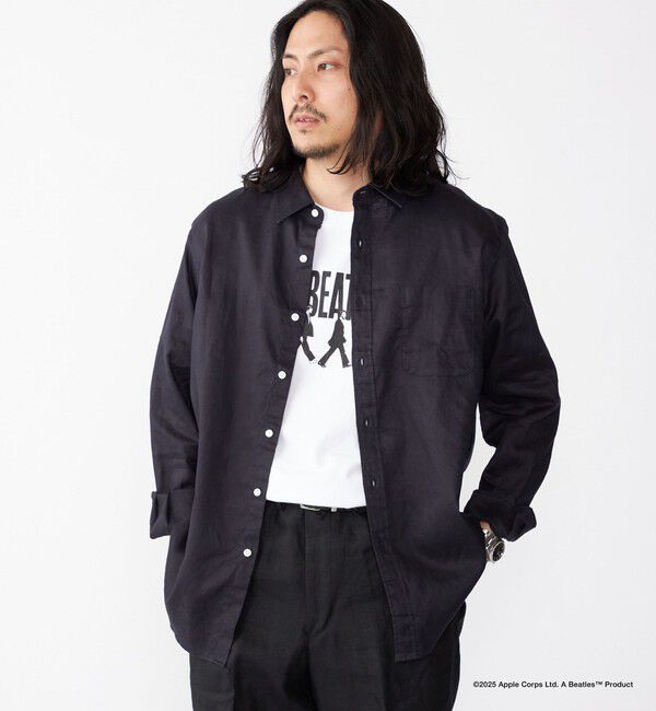 SHIPS「SHIPS: フレックスリネン レギュラーカラー  ロングスリーブ シャツ」|シャツ・ブラウス|