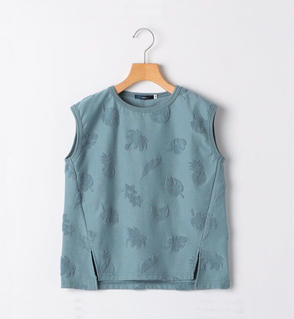 SHIPS KIDS「SHIPS KIDS:80～90cm / パイル ジャカード ノースリーブ TEE」|タンクトップ|ブルー系