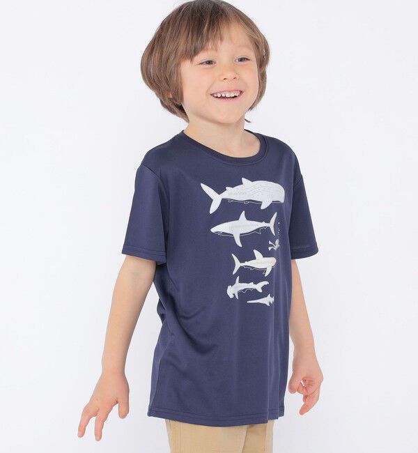 SHIPS KIDS「SHIPS KIDS:100c～130m /〈接触冷感/吸水速乾〉シャーク フリーク TEE」|Tシャツ・カットソー|