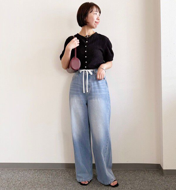 SHIPS for women「【WEB限定】〈手洗い可能〉バンピー シャーリング 5分袖 カーディガン」|カーディガン|