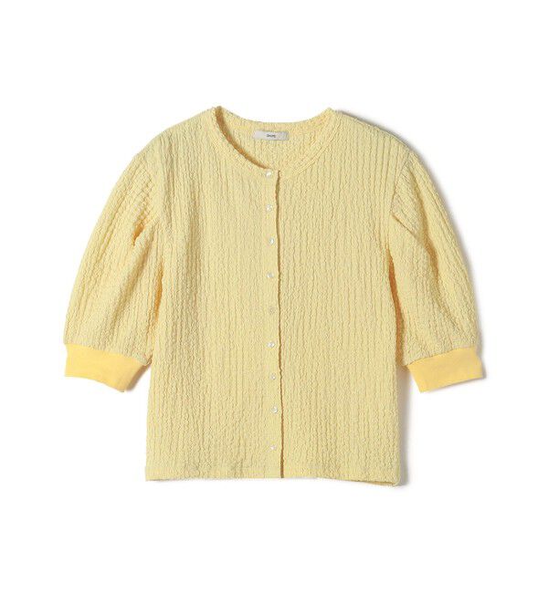 SHIPS for women「【WEB限定】〈手洗い可能〉バンピー シャーリング 5分袖 カーディガン」|カーディガン|