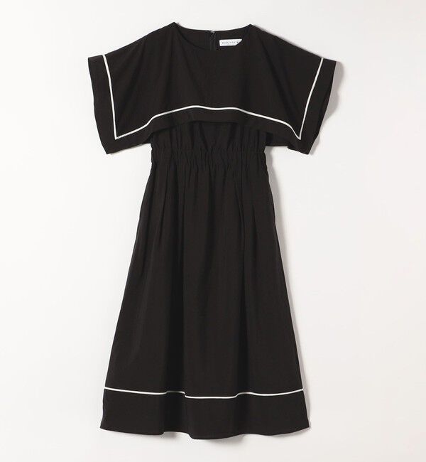 quaranciel「quaranciel:〈洗濯機可能〉ケープデザイン パイピング ワンピース」|ワンピース|