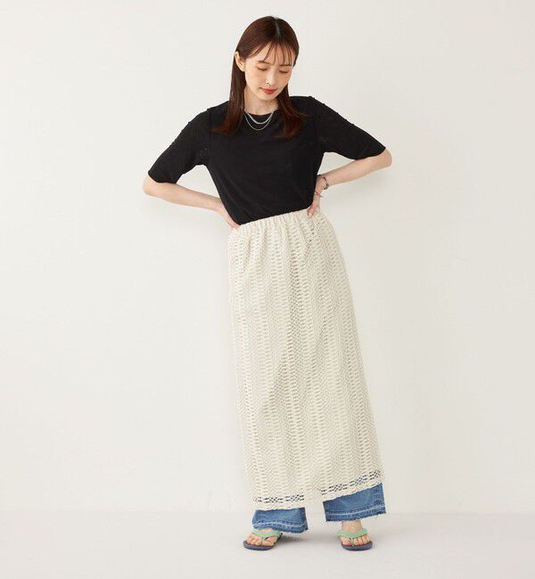 SHIPS Colors 「SHIPS Colors:〈手洗い可能〉チュール ショートスリーブ トップス」|Tシャツ・カットソー|