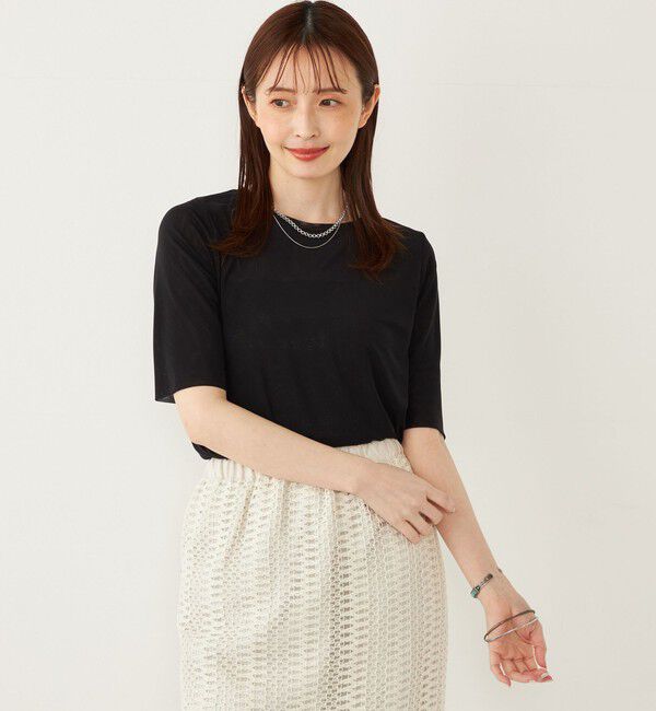 SHIPS Colors 「SHIPS Colors:〈手洗い可能〉チュール ショートスリーブ トップス」|Tシャツ・カットソー|