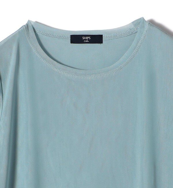 SHIPS Colors 「SHIPS Colors:〈手洗い可能〉チュール ショートスリーブ トップス」|Tシャツ・カットソー|