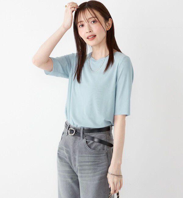 SHIPS Colors 「SHIPS Colors:〈手洗い可能〉チュール ショートスリーブ トップス」|Tシャツ・カットソー|