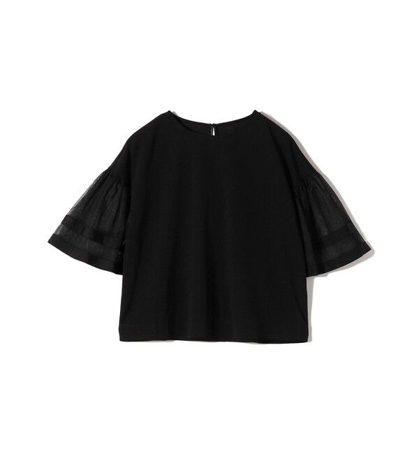 SHIPS Colors 「SHIPS Colors:〈手洗い可能〉ジョーゼット チュールスリーブ トップス」|Tシャツ・カットソー|