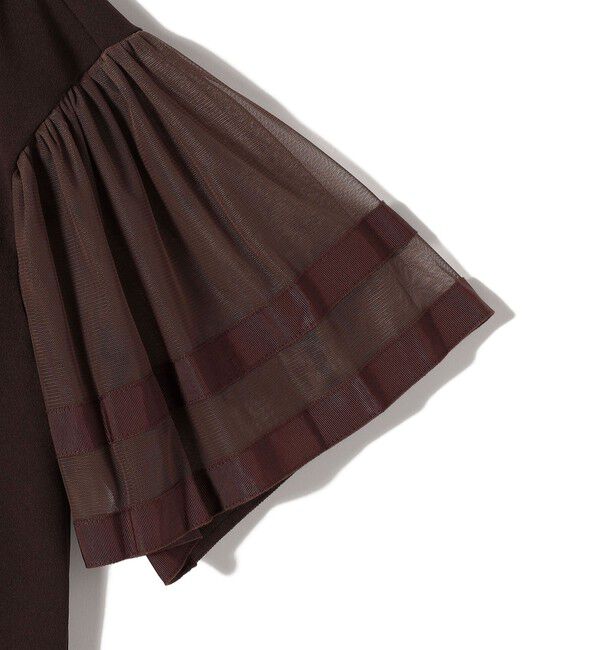 SHIPS Colors 「SHIPS Colors:〈手洗い可能〉ジョーゼット チュールスリーブ トップス」|Tシャツ・カットソー|